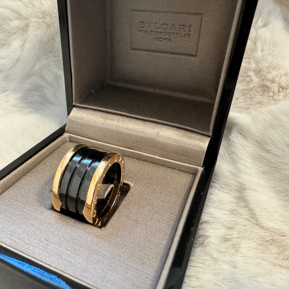 Bulgari B.zero1 Ring Black Ceramic 18k Rose Gold - Picture 6 of 13